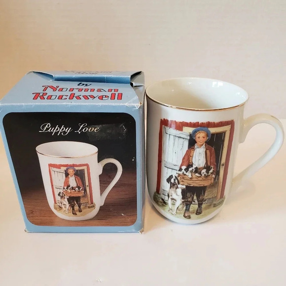 Vintage Norman Rockwell Set of 3 Porcelain Collectible Coffee cups. - Picture 3 of 7